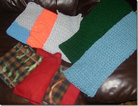 crocheted scarves, homeless